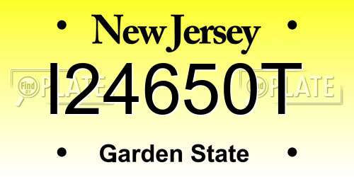I24650T New Jersey License Plate