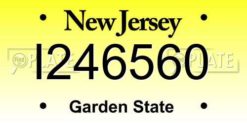 I246560 New Jersey License Plate