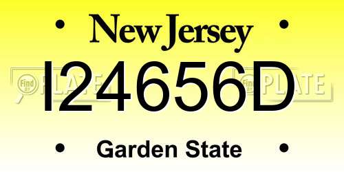 I24656D New Jersey License Plate