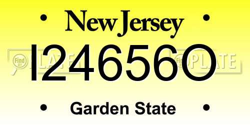 I24656O New Jersey License Plate