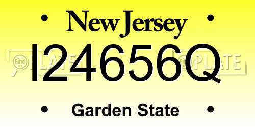 I24656Q New Jersey License Plate