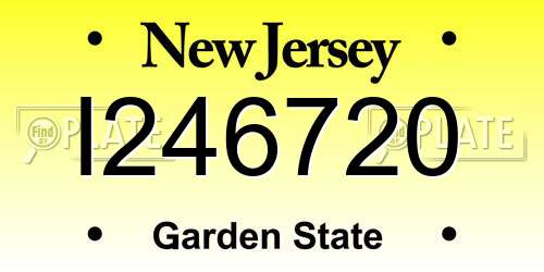 I246720 New Jersey License Plate