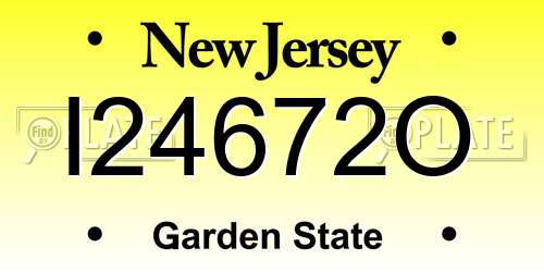 I24672O New Jersey License Plate