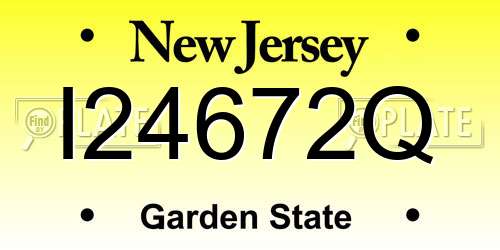 I24672Q New Jersey License Plate