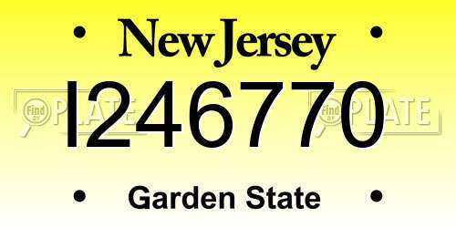 I246770 New Jersey License Plate