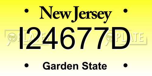 I24677D New Jersey License Plate