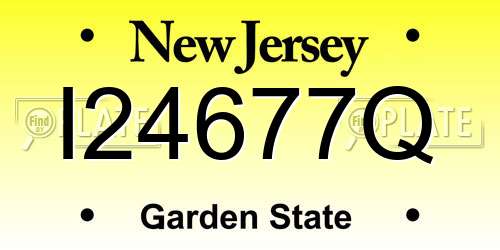 I24677Q New Jersey License Plate