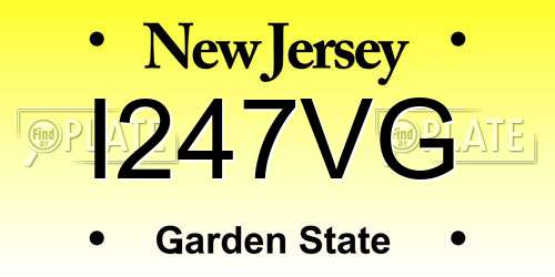 I247VG New Jersey License Plate