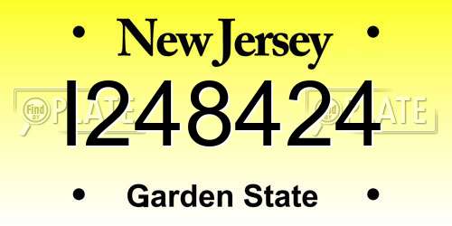 I248424 New Jersey License Plate