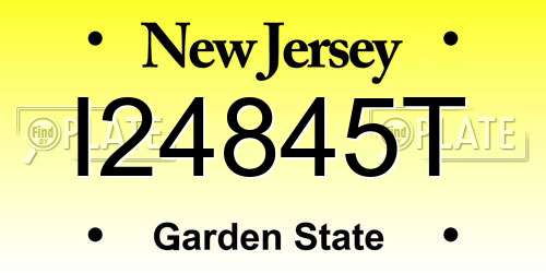 I24845T New Jersey License Plate