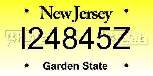 I24845Z New Jersey License Plate