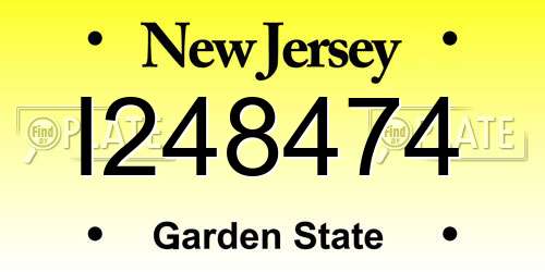 I248474 New Jersey License Plate