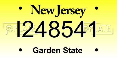 I248541 New Jersey License Plate
