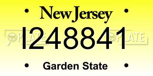 I248841 New Jersey License Plate