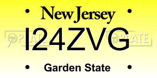 I24ZVG New Jersey License Plate