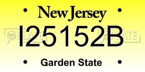 I25152B New Jersey License Plate