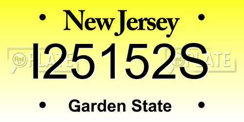 I25152S New Jersey License Plate