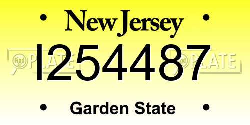 I254487 New Jersey License Plate