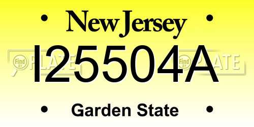 I25504A New Jersey License Plate