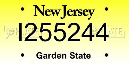 I255244 New Jersey License Plate