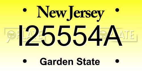 I25554A New Jersey License Plate