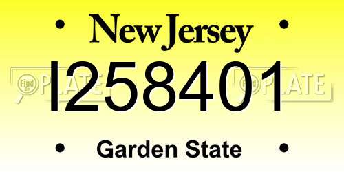 I258401 New Jersey License Plate