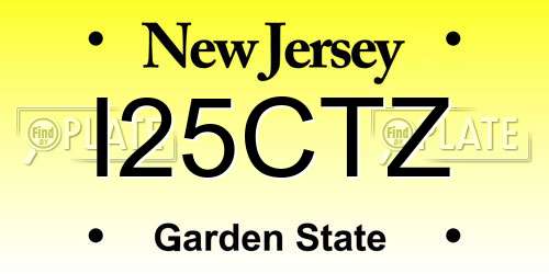 I25CTZ New Jersey License Plate