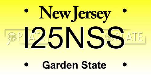 I25NSS New Jersey License Plate