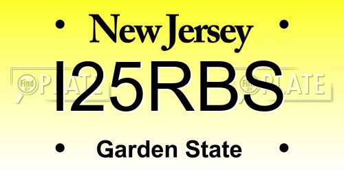 I25RBS New Jersey License Plate