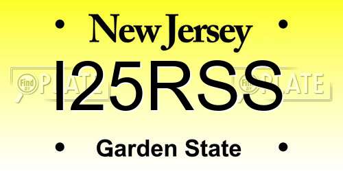 I25RSS New Jersey License Plate