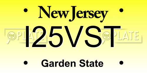 I25VST New Jersey License Plate