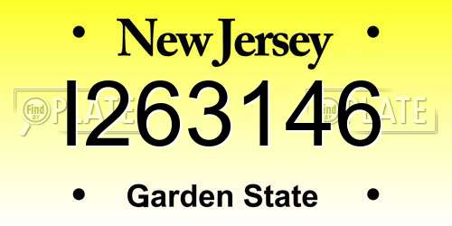 I263146 New Jersey License Plate