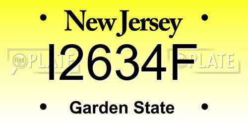 I2634F New Jersey License Plate