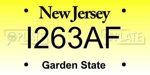 I263AF New Jersey License Plate