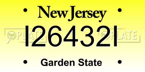 I26432I New Jersey License Plate