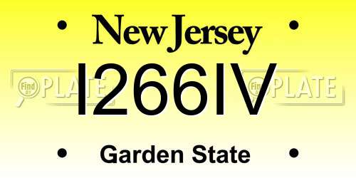 I266IV New Jersey License Plate