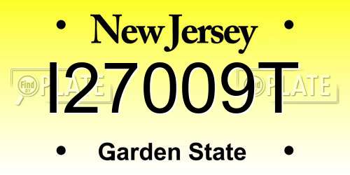I27009T New Jersey License Plate
