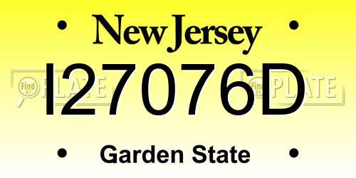 I27076D New Jersey License Plate