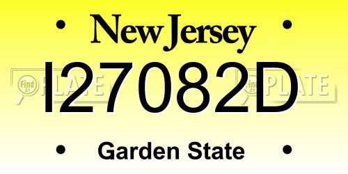 I27082D New Jersey License Plate