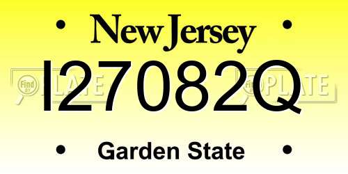 I27082Q New Jersey License Plate