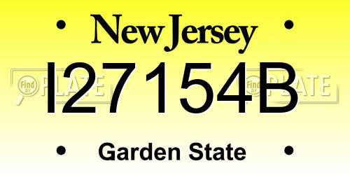 I27154B New Jersey License Plate