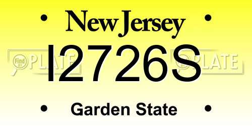 I2726S New Jersey License Plate