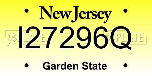 I27296Q New Jersey License Plate