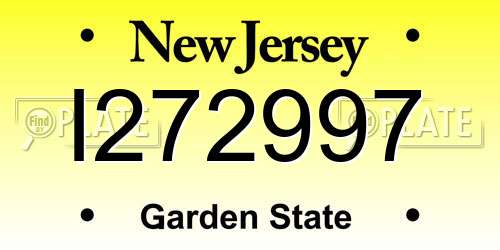 I272997 New Jersey License Plate