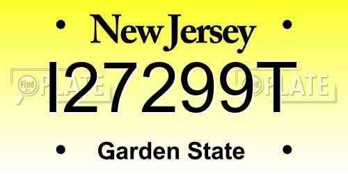 I27299T New Jersey License Plate