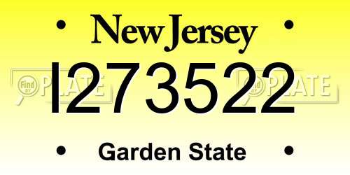 I273522 New Jersey License Plate