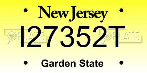 I27352T New Jersey License Plate