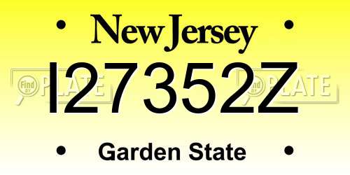 I27352Z New Jersey License Plate