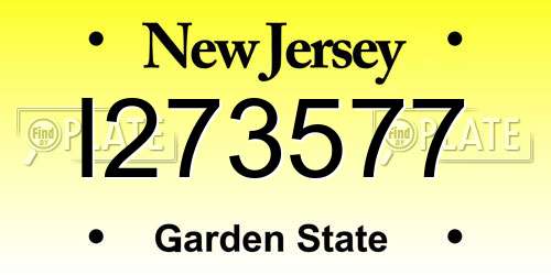 I273577 New Jersey License Plate