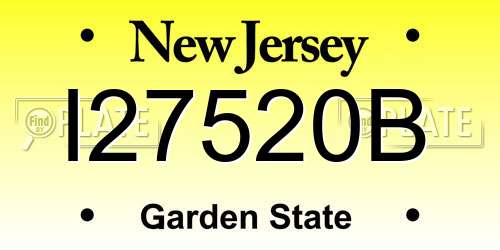 I27520B New Jersey License Plate